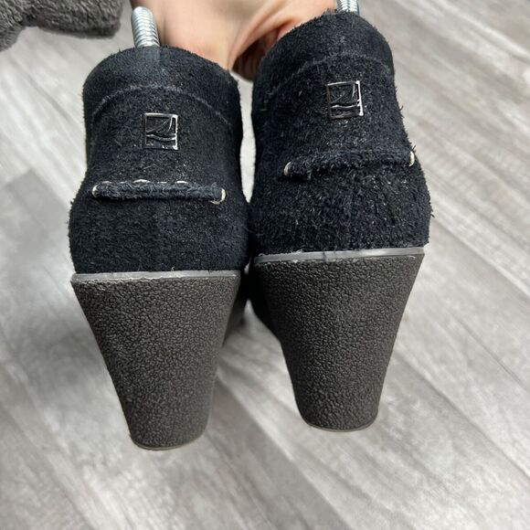 Sperry Top Sider Women's Harlow Brook Wedge Boot Bootie Black Suede Size 7 - Picture 6 of 9